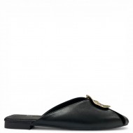 Γυναικεία Mules με Golden Ornament - Μαύρο