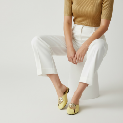 Γυναικεία Mules με Golden Ornament - Κίτρινο