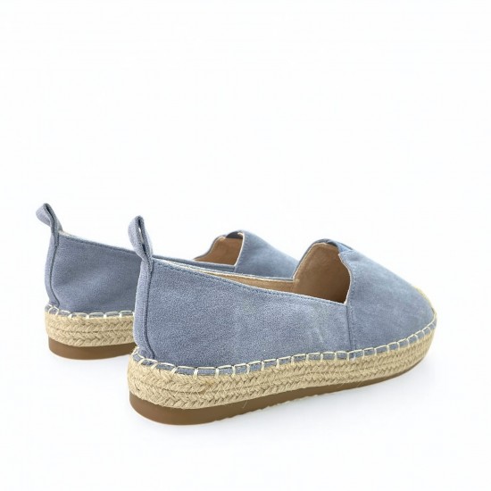 Flat Espadrilles in Light Blue