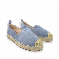Flat Espadrilles in Light Blue