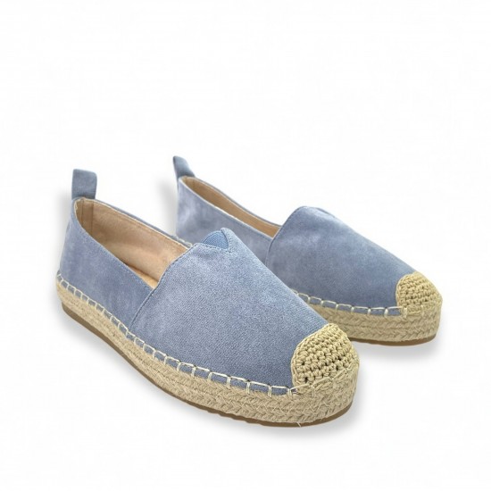 Flat Espadrilles in Light Blue