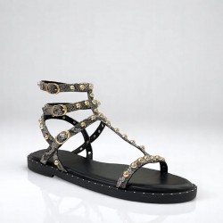 Flat Studded Gladiator sandals in Snakeprint