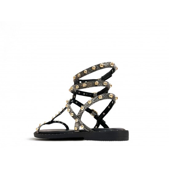 Flat Σανδάλια Gladiator με Τρούκς σε Φίδι