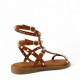 Flat Σανδάλια Gladiator με Τρούκς σε Κάμελ