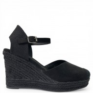 Εσπαντρίγιες Πλατφόρμες με Μπαρέτα και Suede Υφή-Μαύρο