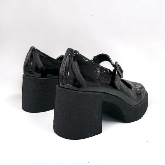Black heeled Mary Janes