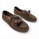 Γυναικεία Suede Μοκασίνια με Ethnic Λεπτομέρειες & Χάντρες – Καφέ