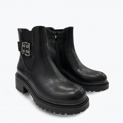 Buckled Biker boots in Black