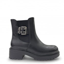 Buckled Biker boots in Black