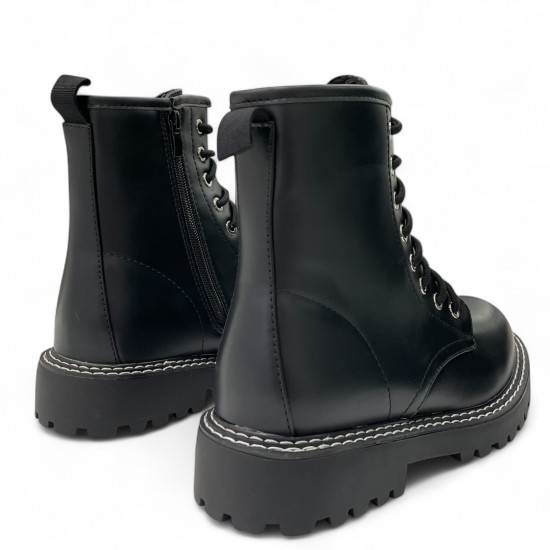 Γυναικείες Μάυρες Αρβύλες με Φερμουάρ & Κορδόνια