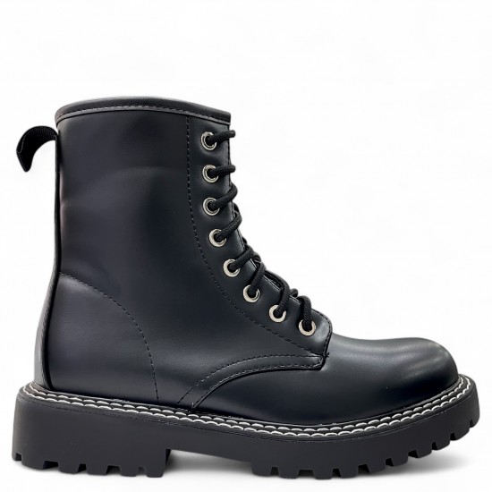 Γυναικείες Μάυρες Αρβύλες με Φερμουάρ & Κορδόνια