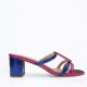 Mules with asymmetrical details in Fuchsia