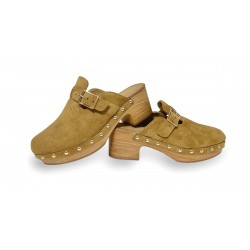 Studded Clogs Camel