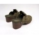 Studded clogs with fur lining Army green