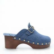 Studded clogs with fur lining Blue Jean