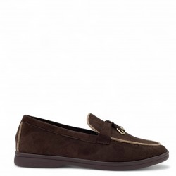 Γυναικεία Loafers με διακοσμητικό σε Καφέ