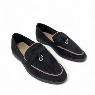 Γυναικεία Loafers με διακοσμητικό σε Μαύρο