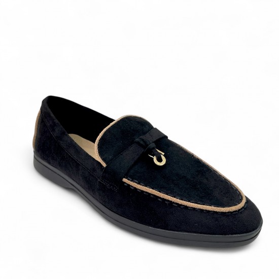 Γυναικεία Loafers με διακοσμητικό σε Μαύρο