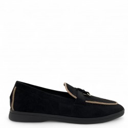 Γυναικεία Loafers με διακοσμητικό σε Μαύρο