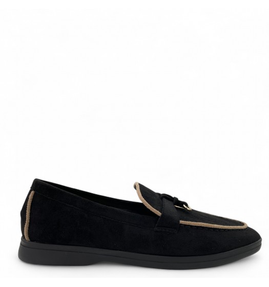 Γυναικεία Loafers με διακοσμητικό σε Μαύρο