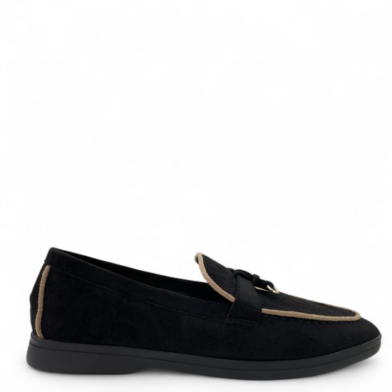 Γυναικεία Loafers με διακοσμητικό σε Μαύρο