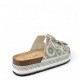 Flatform παντόφλες με boho διακοσμητικά σε Λευκό