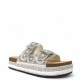 Flatform παντόφλες με boho διακοσμητικά σε Λευκό