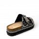 Flatform παντόφλες με boho διακοσμητικά σε Μαύρο
