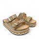 Flatform παντόφλες με boho διακοσμητικά σε Κάμελ