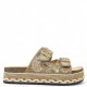 Flatform παντόφλες με boho διακοσμητικά σε Κάμελ
