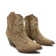 Cowboy μποτάκια με strass σε Κάμελ