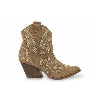Cowboy μποτάκια με strass σε Κάμελ