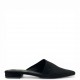 Γυναικεία Suede Mules με Μυτερή Μύτη και Χαμηλό Τακούνι – Μαύρο