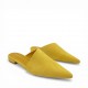 Γυναικεία Suede Mules με Μυτερή Μύτη και Χαμηλό Τακούνι – Κίτρινο