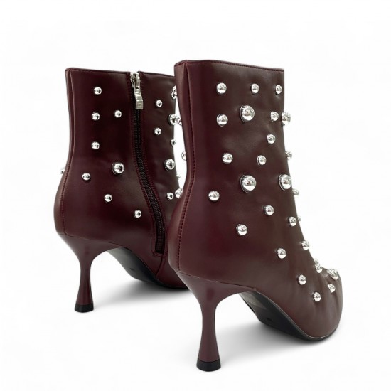 Μπορντό Ankle Boots με τρούκς