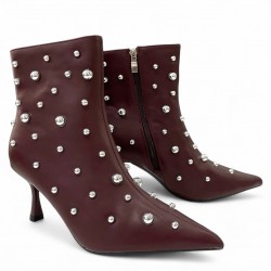 Μπορντό Ankle Boots με τρούκς