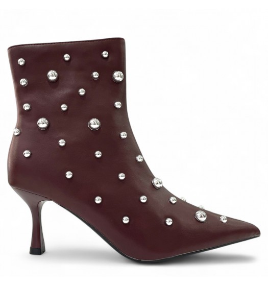 Μπορντό Ankle Boots με τρούκς