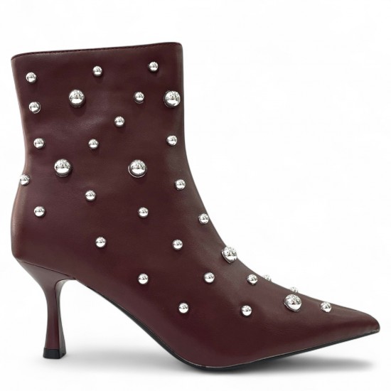 Μπορντό Ankle Boots με τρούκς