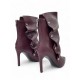 Μπορντό Ankle boots με κουμπωτή φάσα