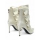 Λευκά Ankle boots με κουμπωτή φάσα