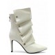 Λευκά Ankle boots με κουμπωτή φάσα