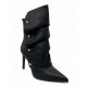 Μαύρα Ankle boots με κουμπωτή φάσα