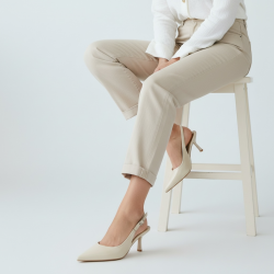 Slingback Γόβα με Pointed Toe - Μπέζ