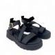 Σανδάλια Flatform με λουράκια και μπαρέτα Μαύρο