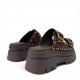Platform Sandals με Τρουκς & Διπλή Αγκράφα-Καφέ