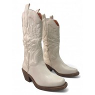 Cowboy Μπότες με τετράγωνη μύτη σε Μπέζ