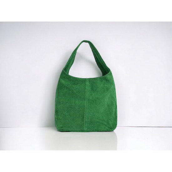 Τσάντα ώμου από καστόρι δέρμα σε Πράσινο